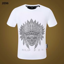 Men's T-Shirts Fashionable Philippe Plaine Spring/Summer Short sleeved Mens Round Neck T Dominant Personality PP Hot Diamond Casual Fashion Mens Short T
