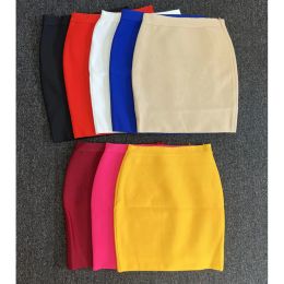 Skirt 40CM Mini Short Bodycon Bandage Skirts Women Sexy Super Short Candy Color Stretchable Pencil Skirt Nightbar Club Party Going Out