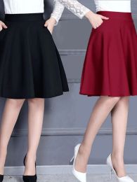 skirt Women's Basic Skirt Summer Shorts Skirt Fashion Versatile School Pleated Casual Mini Skater Plus Size Fluffy Flared Skirt