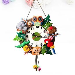 Wall Clocks DIY Felt For Hanging Clock Ornament Sewing Craft Supplies Kids Party