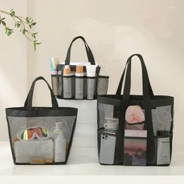 Cosmetic Bags Large Capacity Bag Black Mesh Toiletries Skin Care Products Organizer Travel Shoulder Portable Wash Storage Pouch Items