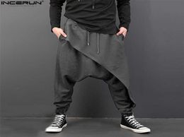 INCERUN Vintage Men Loose Drop Crotch Drape Pants Dance Baggy Trousers Men Drawstring Harem Pants Men Pantalon Hombre Plus Size 202086517