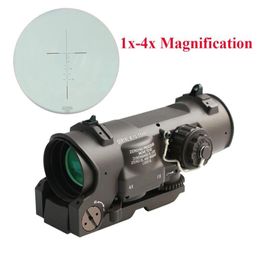 Upgraded DR 4x Magnifier Scope 4 Magnification Telescope Red Illuminated MilDot Optics Tactical Hunting Riflescope Red Dot Sight6313480