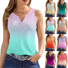 Women's Tanks Comfortable Tank Top V Neck Basic Printed Casual Summer Sleeveless Deep Side Cut Skin Friendly Tops Coquette