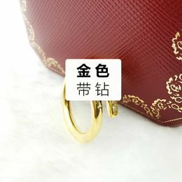 Classic Cartres Ring Card Home Nail with Diamond Free Gold Light Luxury Style Live Broadcast