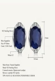 Stud Earrings GEM39S BALLET Natural Oval Sapphire Gemstone Jewellery 925 Sterling Silver Office Solid Blue For Women Gift5140219