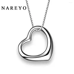 Pendants NAREYO 925 Sterling Silver Romantic Heart Pendant Necklace For Women Holiday Gift Fashion Party Wedding Charm Jewellery