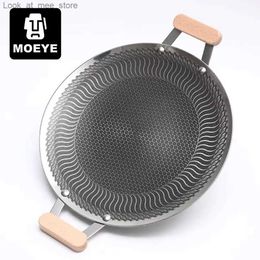 BBQ Grills MOEYE Outdoor Camping BBQ Pan 316L Stainless Steel BBQ Pan Q240305