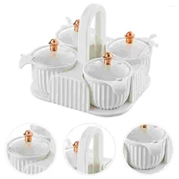 Dinnerware Sets 1 Set Kitchen Seasoning Pot Sturdy Spice Condiment Jar With Lid And Spoon