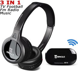 Original Bingle B616 Multifunction stereo headphone with Microphone FM Radio for MP3 PC o Headset wireless earphone for TV PC Smartphone3724244