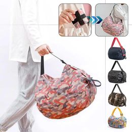 Shopping Bags Women's Bag Folding Environmental Protection Travel Shoulder Portable Supermarket Camping Thickened Large Handbag