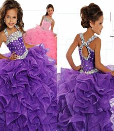 Little Girl039s Pageant Dresses Birthday Party 2019 Toddler Kids Formal Wear Ball Gown Beads Teen Kids Size 5 7 95831929