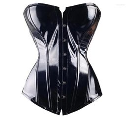 Bustiers Corsets Women PVC Overbust Waist Corset Steampunk Bustier Top Trainer Body Shaper Banquet Party Sexy Leather Slimming C9888645