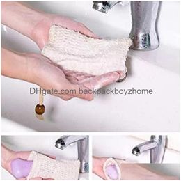 Bath Brushes, Sponges & Scrubbers Natural Exfoliating Mesh Soap Saver Sisal Bag Pouch Holder For Shower Bath Foaming And Drying Fy2378 Dheia