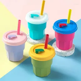 Water Bottles Summer Drinking Cup Wholesale Outdoor Portable Cold Drink Large Capacity Silicone Korean Style Straw Student Office