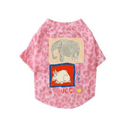 Designer Dog Clothes Cotton Dog Apparel Soft Comfortable Pet Shirt Elephant Pattern Dog Shirts for Small Dogs Puppy Cats Summer Pets T-Shirts for Kitten and DogS A664