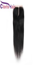 Middle Part Raw Virgin Indian Human Hair Closure Half Hand Tied 4x4 Silk Straight Body Deep Wave Swiss Lace Top Closures Piece Nat5427116