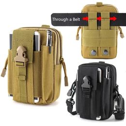 Outdoor Men Waist Pack Bum Bag Pouch Waterproof Tactical Military Sport Hunting Belt Molle Nylon Mobile Phone Bags Travel Tools 240223