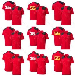 4upl Men's Polos Mens and Womens F1 Team T-shirt Polo Suit Four Seasons Formula One Red Racing Suit Official Customizable