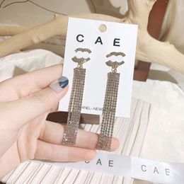 Earrings Brand Designer Jewelry Earrings Elegant Women's Boutique Luxury Tassel Chain Earrings Romantic Style Gift Jewelry Spring New Brand Earrings with Box