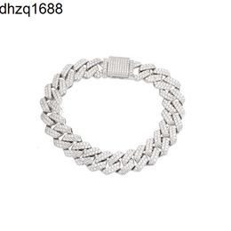 925 Silver Bracelet Mosang Diamond 13mm Bracelet Mosang Stone Luxury Mens High End Jewellery