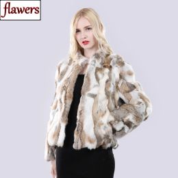 Fur Hot Sale Winter Women Real Rabbit Fur Jacket Natural Warm Rabbit Fur Coat Russian Lady Thick 100% Genuine Rabbit Fur Outerwear