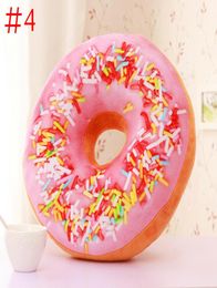 40cm Cute Donuts Pillow Chocolate Donuts Plush Simulation Macaron Food Cushion Nice Bottom Cushion Nap Pillow Doughnut Coussin Y201122905