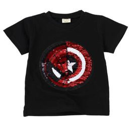 Summer cotton kids boys t shirt tops tees casual fashion short sleeve change color sequin tshirt oneck children clothes boy 21074344243
