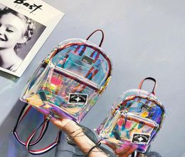 Outdoor Bags 2021 Fashion Women Bag PVC Clear Transparent Backpack Lady Mini Shoulder Rucksack Girls Travel School Waterproof2261138