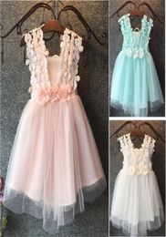 Baby flower girl dress Princess Lace Tulle Tutu Backless Gown Formal Party Dress3494130