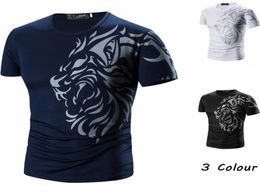 Tattoo Printed Short Sleeves Crew Neck Men T shirts Summer Casual Daily Wear Clothing Black White Navy4456257