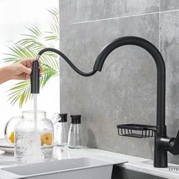 Kitchen Faucets Contemporary Design Accessories And Cold Water Mixing Sink Faucet With Storage Basket Pull-out Washbasin Tap
