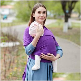 Carriers, Slings & Backpacks Baby Carrier Sling Breathable Carriers Wrap Cotton Kid Infant Backpacks For Newborns Hipseat Nursing Er D Dhpdh