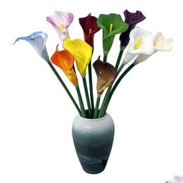 Decorative Flowers Wreaths Artificial Pu Bent Hook Calla Lily Design For Family Parties Drop Delivery Home Garden Festive Party Sup Dh3F4