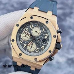 Iconic Wrist Watch Tactical Wristwatch AP Royal Oak Offshore Series 26470OR Grey Disc 18K Rose Gold Mens Watch 42mm Credit Card