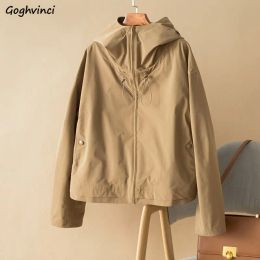 Trench Hooded Trench Women Baggy Pure Chic BF Preppy New Spring Windbreaker Vintage Korean Style Harajuku Y2k Stylish Allmatch Casual