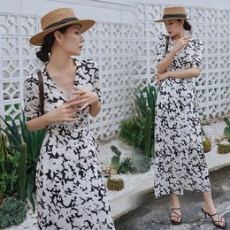 Party Dresses Women Summer Long Floral Dress Runway 2024 Elegant Maxi Korean Vacation Honeymoon Arrivals