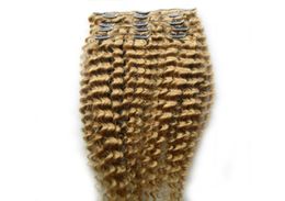 Clip In Human Hair Extensions Remy Brazilian Kinky Curly Clip Ins 8 PcsSet Clips 100 Remy Hair 1024 100gSet8118573