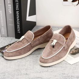 Dress Shoes Top Quality Suede Leather Men's Loafers 2024 Summer Blue Slip-on Causal Moccasin Comfortable Sneaker Lazy For Women