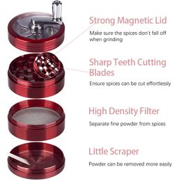 Chinafairprice P014 OD 62mm Manual Grinder Smoking Pipe Accessory Big 4 Layer Grinders For Hookah Glass Water Bong