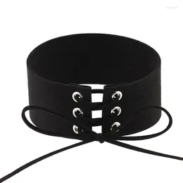 Choker Sexy Harajuku Lace Up Anime Collar Necklace Velvet Vintage Punk Gothic For Women Girl Jewelry Gift