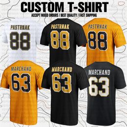 David Pastrnak Brad Marchand Jeremy Swayman USA Hockey Club Fans Branded Short Sleeve T-Shirt Tees