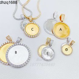 Luxury Memorial Picture Frame Necklace Iced Out Vvs Moissanite Diamond Custom Photo Pendant
