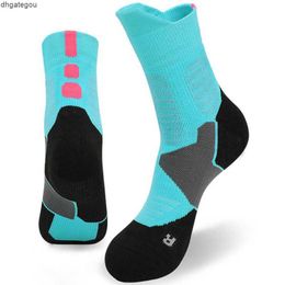 Mens Socks Elite Basketball Socks Calf High Cushion Thick Hiking Athletic Crew Soccer Sock for Men Women Boys Running 23 Different Colours