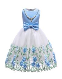 Girls Pearl Princess Dresses Kids Flower Party Clothes Children Evening Dress For 100150cm7378200