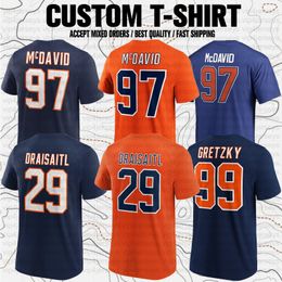 Connor McDavid Wayne Gretzky Leon Draisaitl Stuart Skinner Mark Messier Zach Hyman USA Hockey Club Fans Branded Short Sleeve T-Shirt Tees