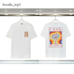 Casablanc Shirt Men's T-shirts Men's T Brand Designer Tees Rainbow Mushroom Letter Print Short Sleeve Tops Cotton Loose Men Casa Blanca Women Shirt Casa 2003