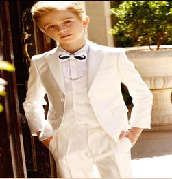 Custom Made Ivory Notch Lapel Boy Suits Three PiecesJacketPantsVest Wedding Suits for Little Boy Prom Party Wear9658210