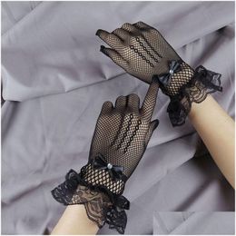 Bridal Gloves 1 Pair Black Lace Women Fishnet For Bride Wedding Accessories Drop Delivery Party Events Dhwcv