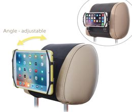 TFY Adjustable Car Headrest Mount Holder with Silicon Holding Net for Phones and Tablets8659452